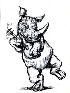 Image result for gospel singing rhino caricature