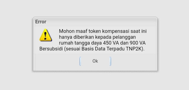 notifikasi tidak memenuhi syarat untuk dapat token gratis listrik Prabayar