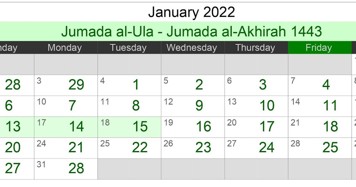 Kalender Hijriah Bulan Januari 2022 Lengkap Jadwal Puasa Enkosa Com Informasi Kalender Dan Hari Besar Bulan Januari Hingga Desember 2021