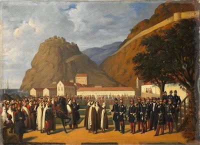 استسلام ,الأمير ,عبد القادر,، يوم: 23 ,ديسمبر,1847,. رسم, من قبل, أوغسطين, ريجيس