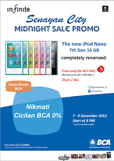 Infinite Promo iPod Nano 7th Gen harga Rp 301.500 x 6 bulan