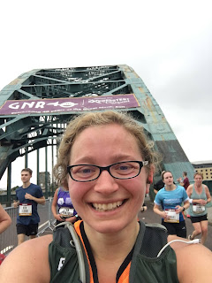 A selfie on the way back crossing the Tyne Bridge.