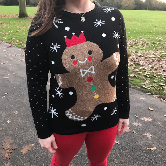 Mrs Bishop in Gingerbread Man jumper from Nutmeg at Morrisons