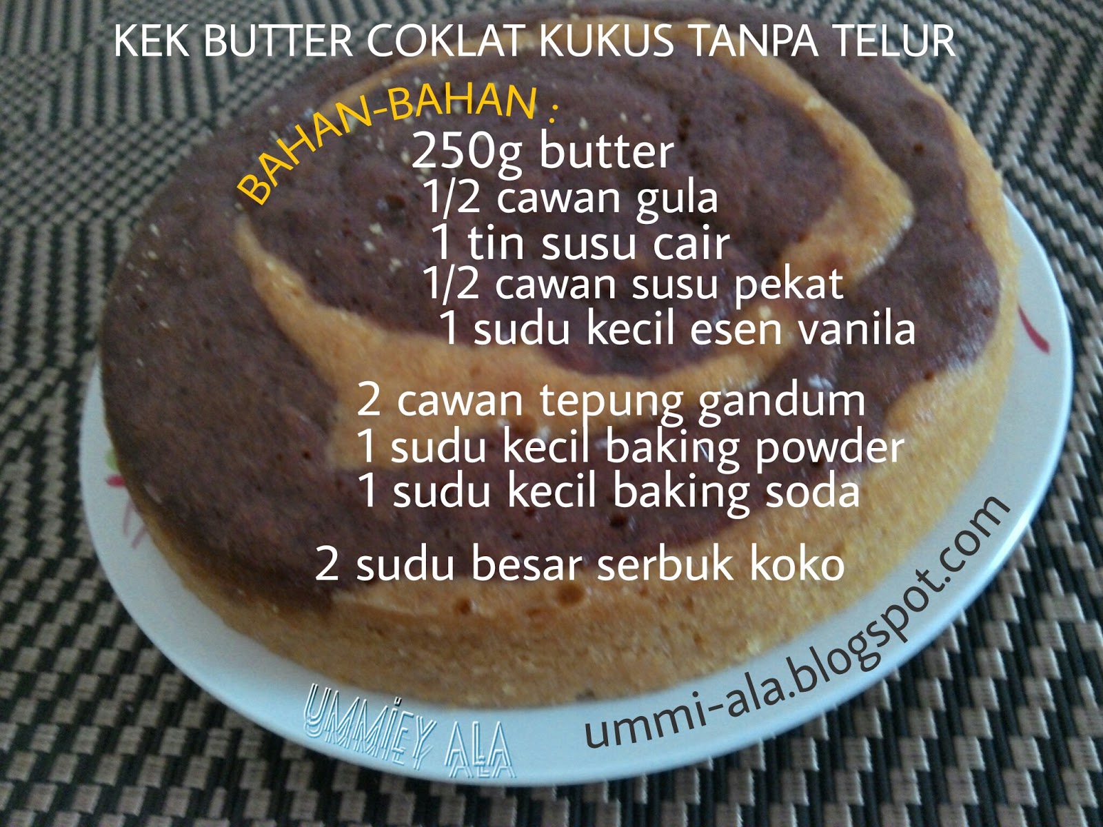 UMMiey aLa: kek butter coklat kukus tanpa telur