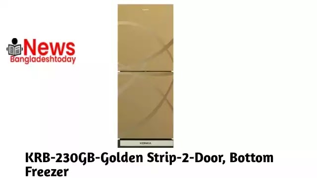 KRB-230GB-Golden Strip-2-Door, Bottom Freezer | কনকা ফ্রিজের দাম ২০২২।