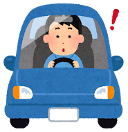 運転している男性のイラスト（閃く）