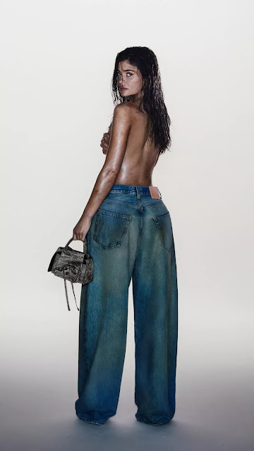 Kylie Jenner – Topless Model Photo Shoot in Acne Studios Denim