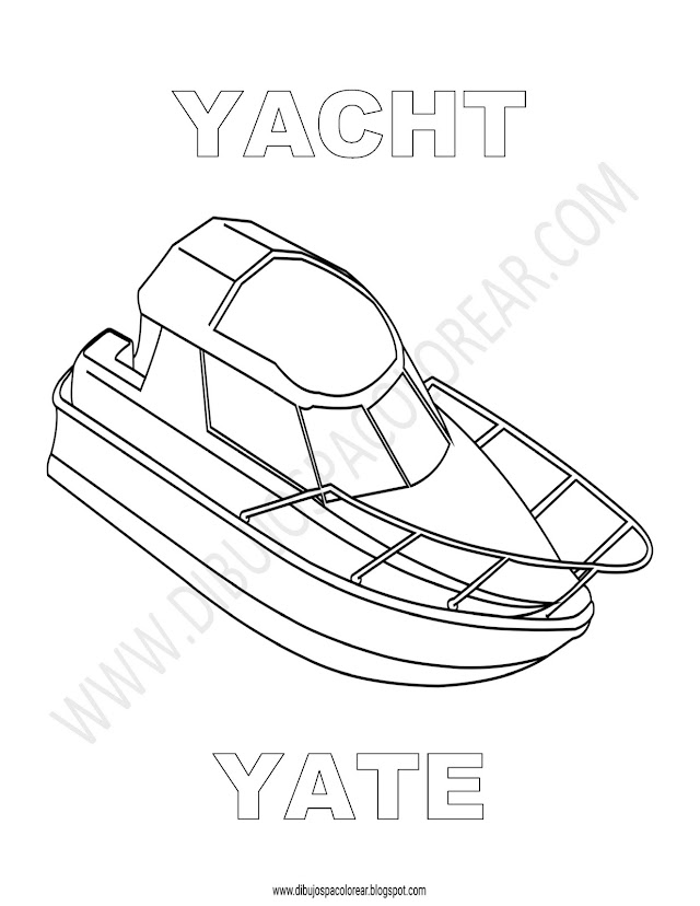 Dibujos Inglés - Español con Y: Yate  - Yacht