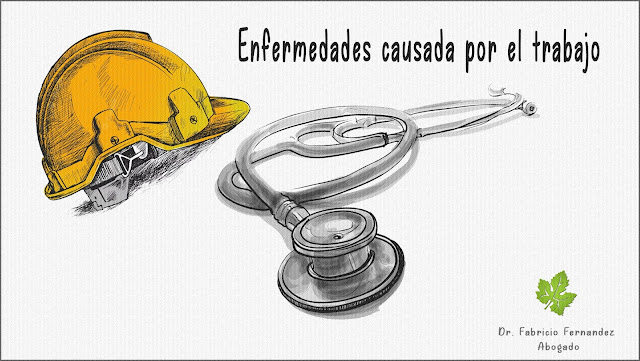 Dibujo de un casco laboral de color amarillo con una estetoscopio. Enfermedades laborales