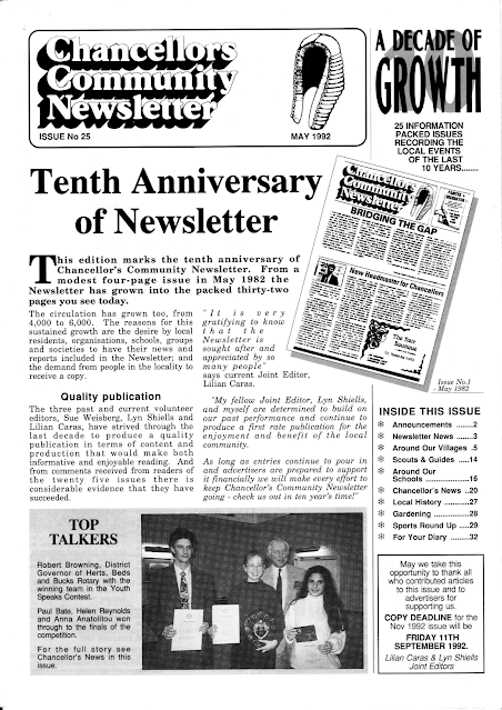 The 10th anniversary of the newsletter featured in the May 1992 issue