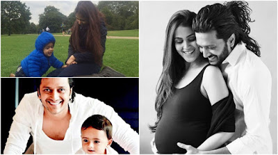 Riteish and ‪Genelia with son‬‬