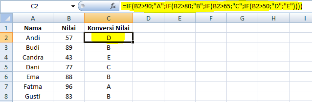 Fungsi dan Cara Menggunakan Rumus IF Pada Microsoft Excel 