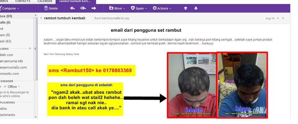 PRODUK KESIHATAN DALAMAN & LUARAN: Testimoni Set Rambut 