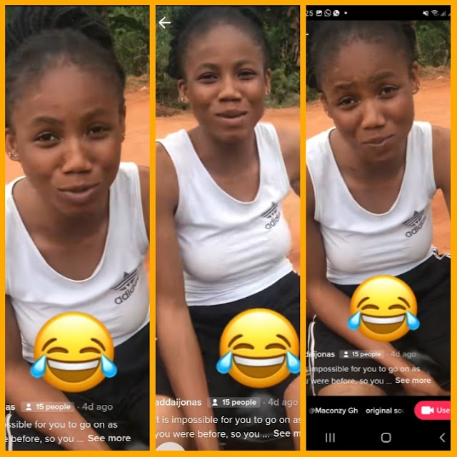 Ghanaian Lady Who Was Seen In A Viral Video Begging Her Boyfriend To Chop Her.