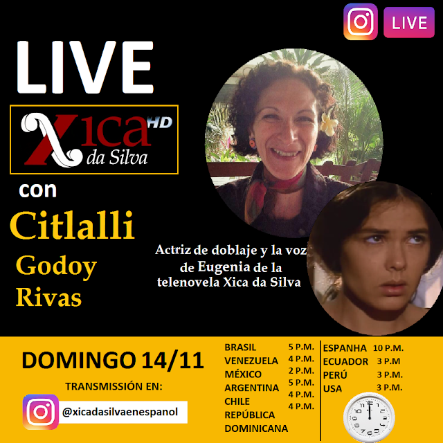 LIVE DOMINGO com Citlalli Godoy, a voz de Eugênia em espanhol - 11/14 ás 5hrs 