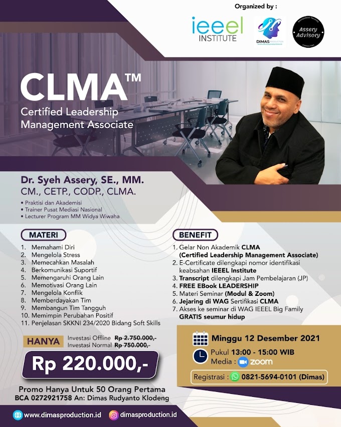 Certified Leadership Management Associate Batch Desember 2021