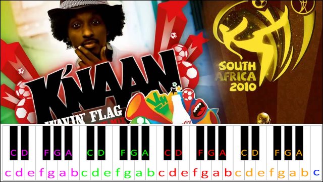 Wavin' Flag by K'NAAN Piano / Keyboard Easy Letter Notes for Beginners