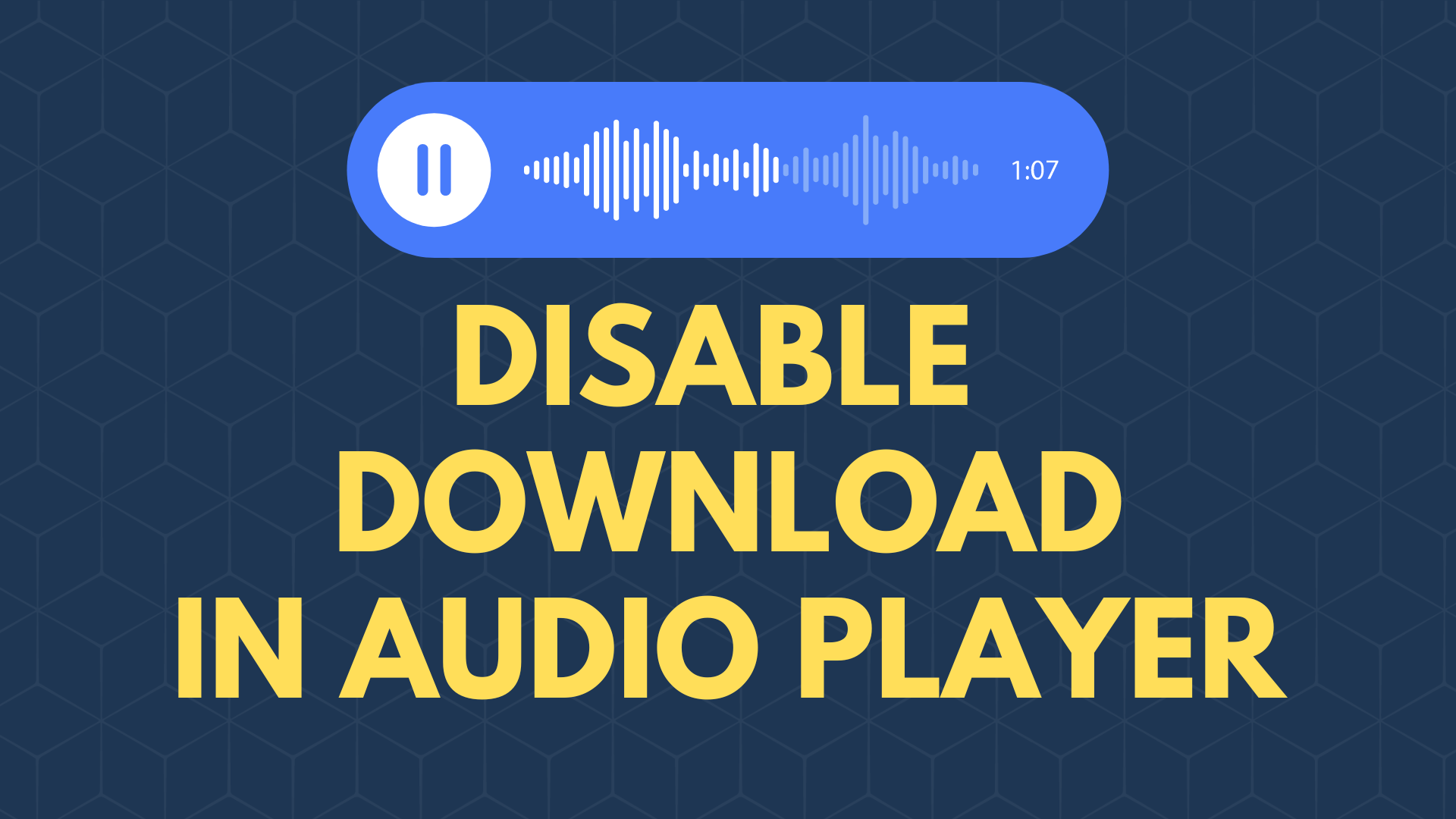 How to Remove Download option from HTML Audio Player