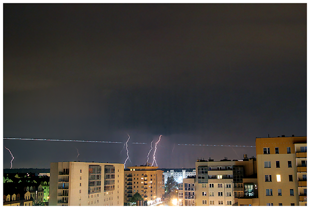 Wyładowania atmosferyczne zarejestrowane w Warszawie - 14/06/2015