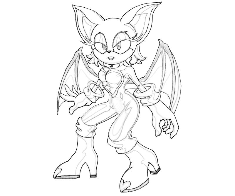 Sonic Generations Rouge The Bat Character Coloring Pages title=