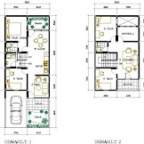 Desain Denah Rumah Minimalis 2 Lantai Type 36