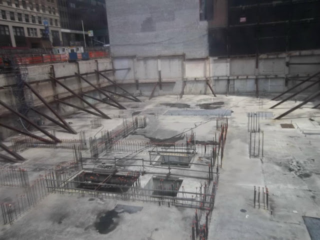 Photo of finished foundations for 30 Park Place skyscraper