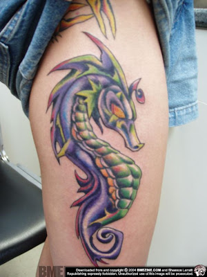 A seahorse tattoo design can be fairly small.