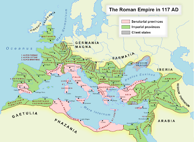 Empayar Rom. Sumber gambar: http://en.wikipedia.org/wiki/File:RomanEmpire_117.svg