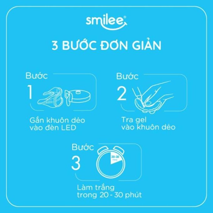 [Nowship 0đ + Ưu đãi 15%] Bộ kit tẩy trắng răng tại nhà Smilee - Hàng nhập khẩu USA - ISO 22716 - 2007 | Smilee Max