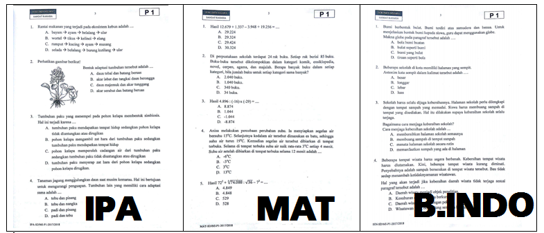 Latihan Soal USBN SD Tahun 2022 (Tahun Pelajaran 2021/2022)