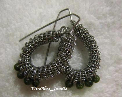 Coiled and Wire Heart Earrings