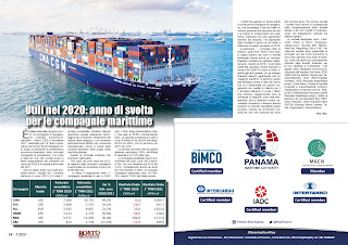 LUGLIO 2021 PAG. 24 - Utili nel 2020: anno di svolta per le compagnie marittime