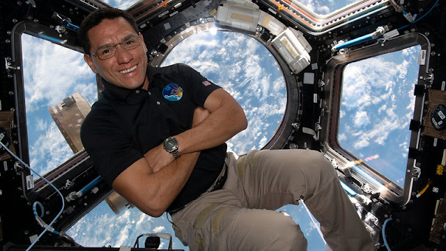 NASA astronaut and Expedition 68 Flight Engineer Frank Rubio is pictured inside the cupola, the International Space Station's "window to the world," as the orbiting lab flew 263 miles above southeastern England. (Photo credit: NASA/Frank Rubio)
