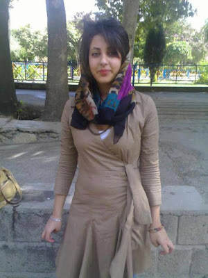 arab girl in blue scarf hijab