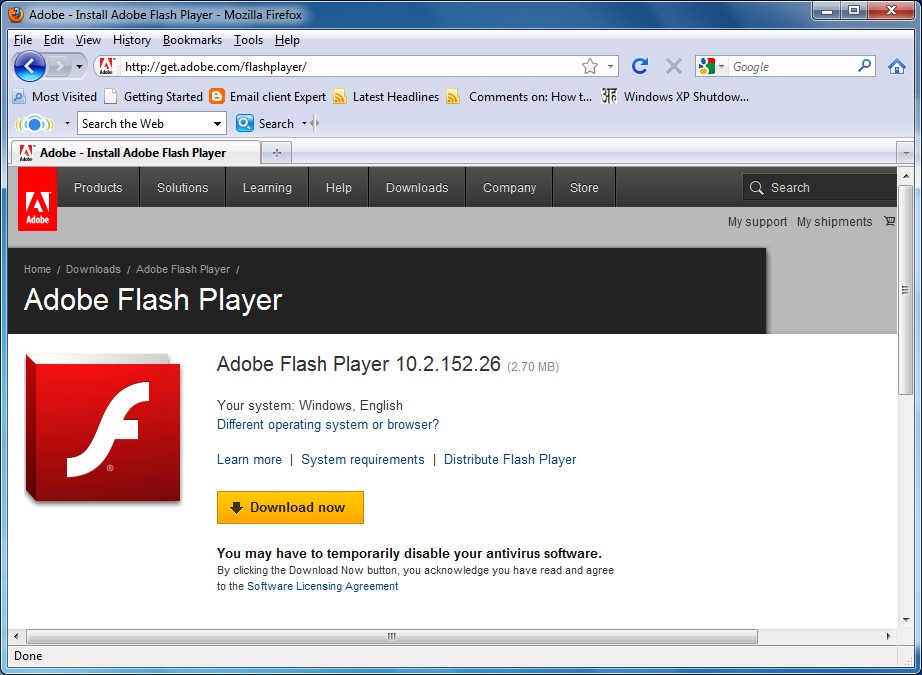 Firefox Support: How to install Adobe Flash Palyer on 