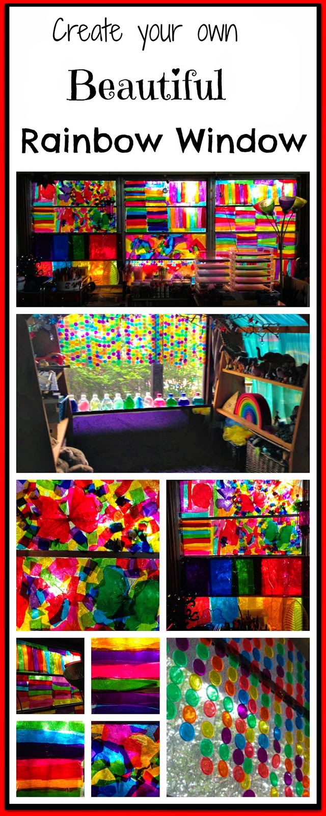 Reggio inspired rainbow window that casts color around the room