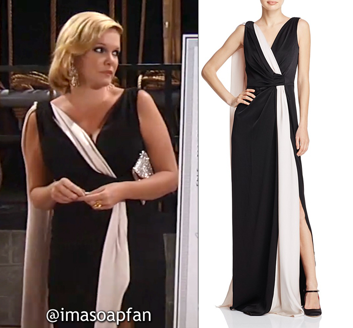 Ava Jerome, Maura West, Draped Black and White Gown, Paule Ka, Nurses Ball, General Hospital, GH