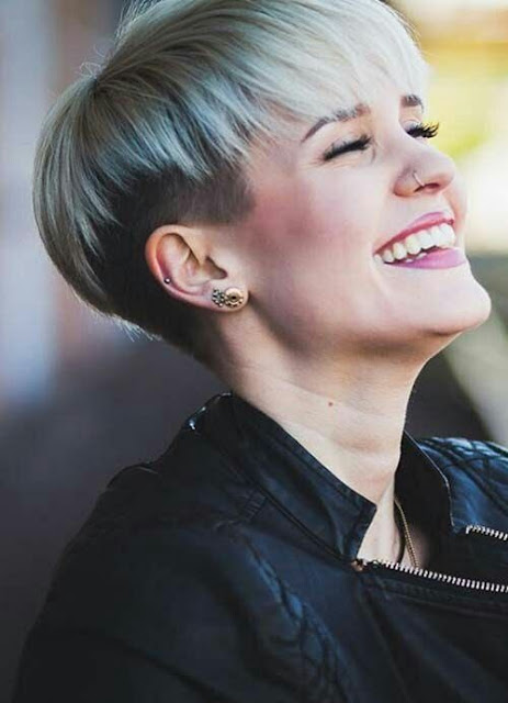 Silver shade undercut hairstyle