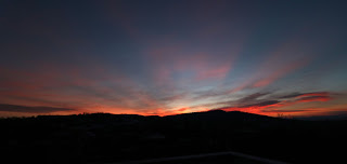 Sunset panorama from the roof terrace