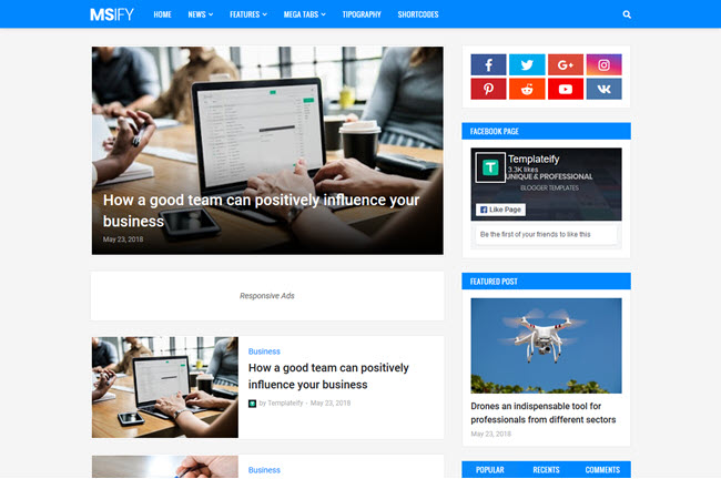 Msify - Responsive Blogger Template - Responsive Blogger Template