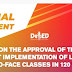 On the approval of the pilot implementation of limited face-to-face classes in 120 schools