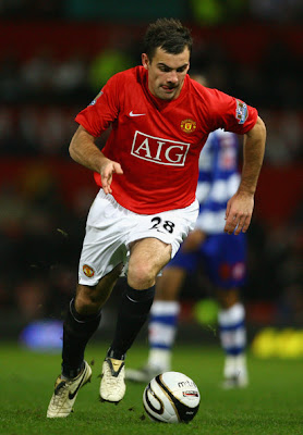 Darron Gibson-Manchester United-Republic of Ireland-Midfielder-action during the Carling Cup