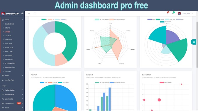 Dashboard Pro Charts HTML CSS JS  Free download