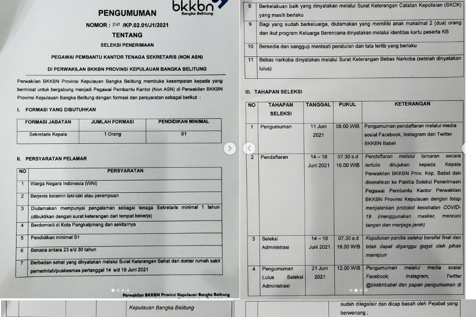 Lowongan Kerja Lowongan Kerja Badan Kependudukan dan Keluarga Berencana Nasional  2021  April 2024