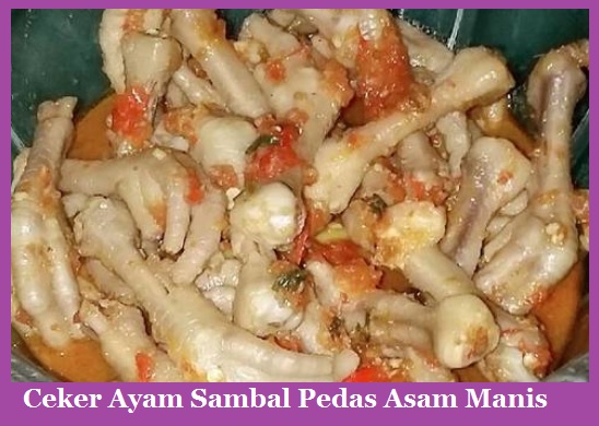 Ceker Ayam  Sambal Pedas  Asam  Manis  resep kuliner dan 