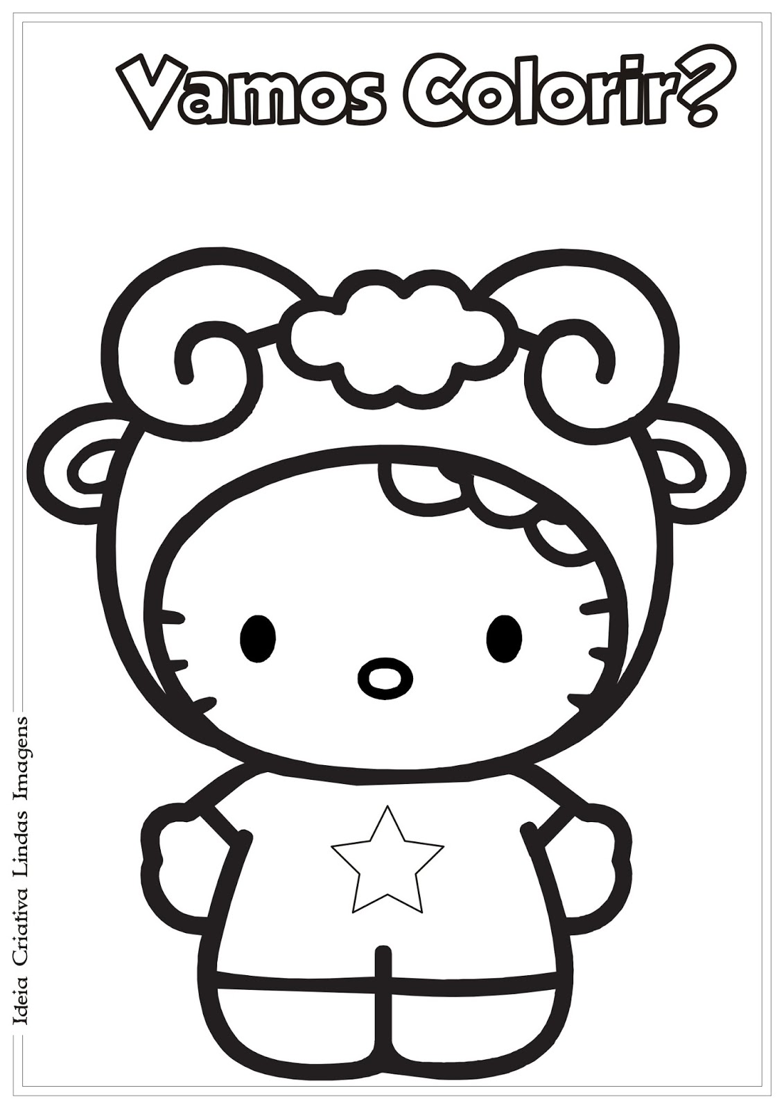 Para colorir desenho da Hello Kitty