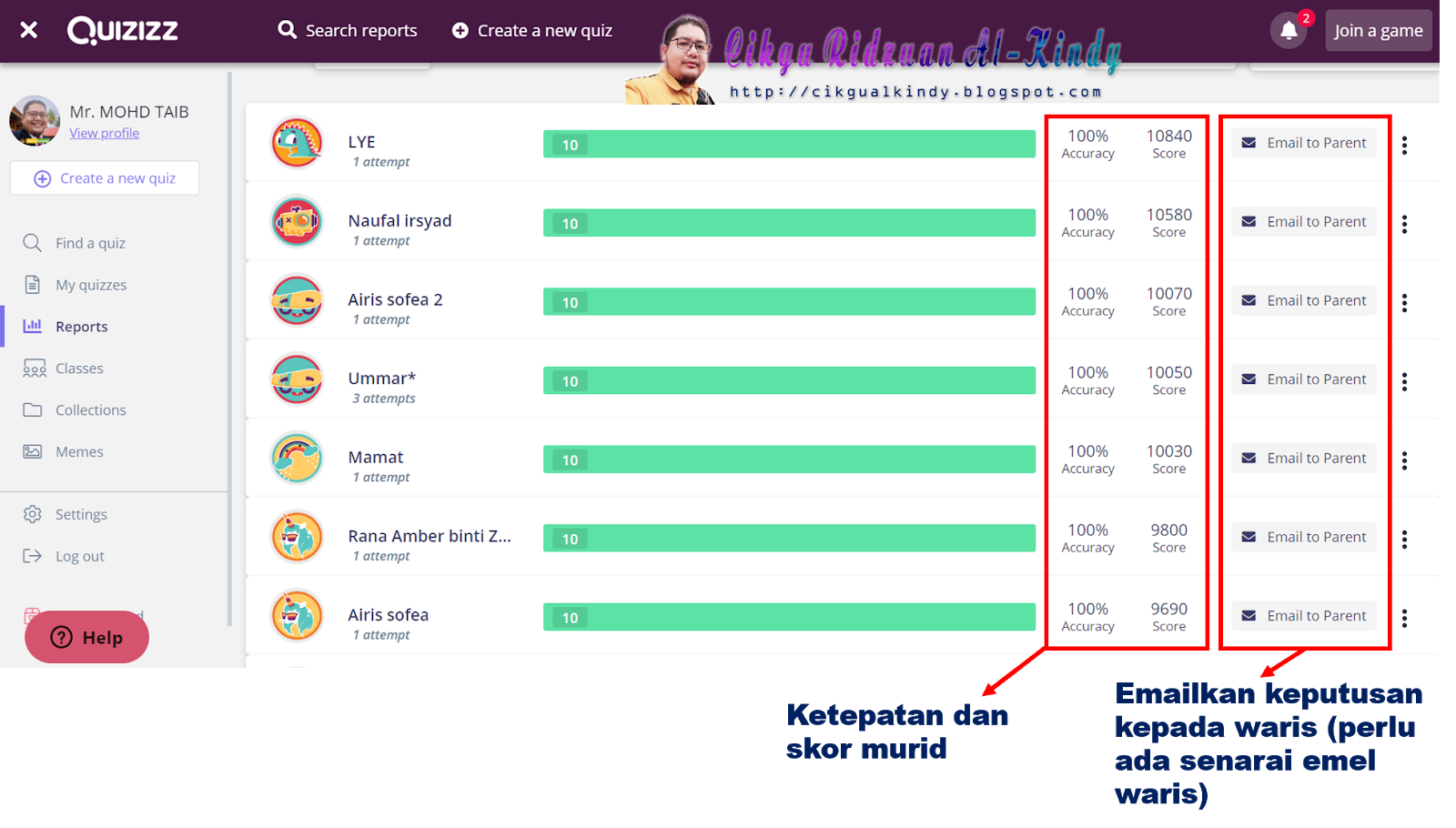 Tutorial Kongsikan Kuiz Interaktif Dalam Aplikasi Quizizz 