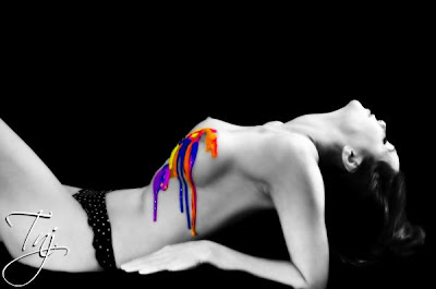 Sexy Woman Body And Abstract Body Art Painting Design
