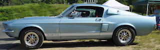 1967 Shelby Mustang GT 500 blue white side lr