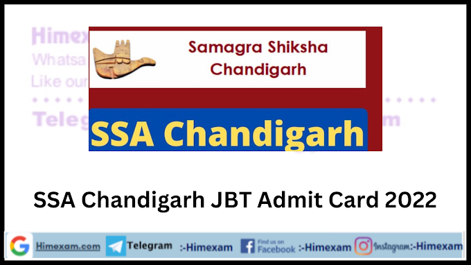 SSA Chandigarh JBT Admit Card 2022 